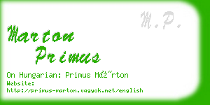 marton primus business card